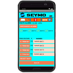 Batery check Control up to 4 groups of batteries with Android App